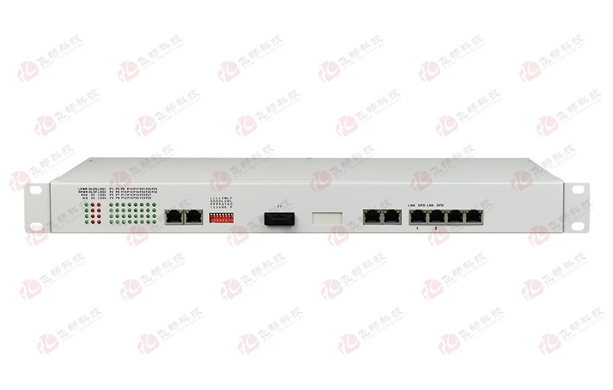 飛暢科技-32路電話(huà)+8E1+4GE+4路串口 電話(huà)光端機(jī)(19英寸1U)